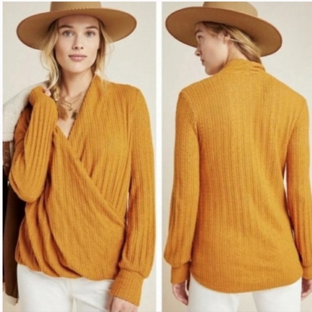 Maeve for Anthropologie Front Wrap Sweater XS